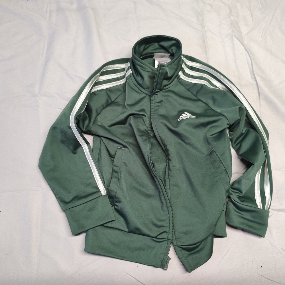 Adidas Forest Green Jacket with White Stripes